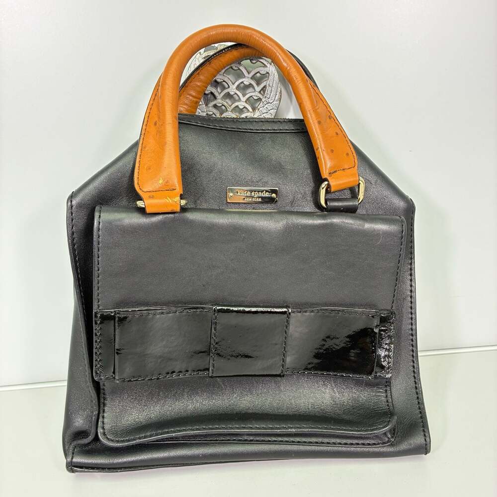 Kate Spade 2 Park Avenue Beau Bag Leather Satchel with Ostrich Emboss Handles - Picture 1 of 15